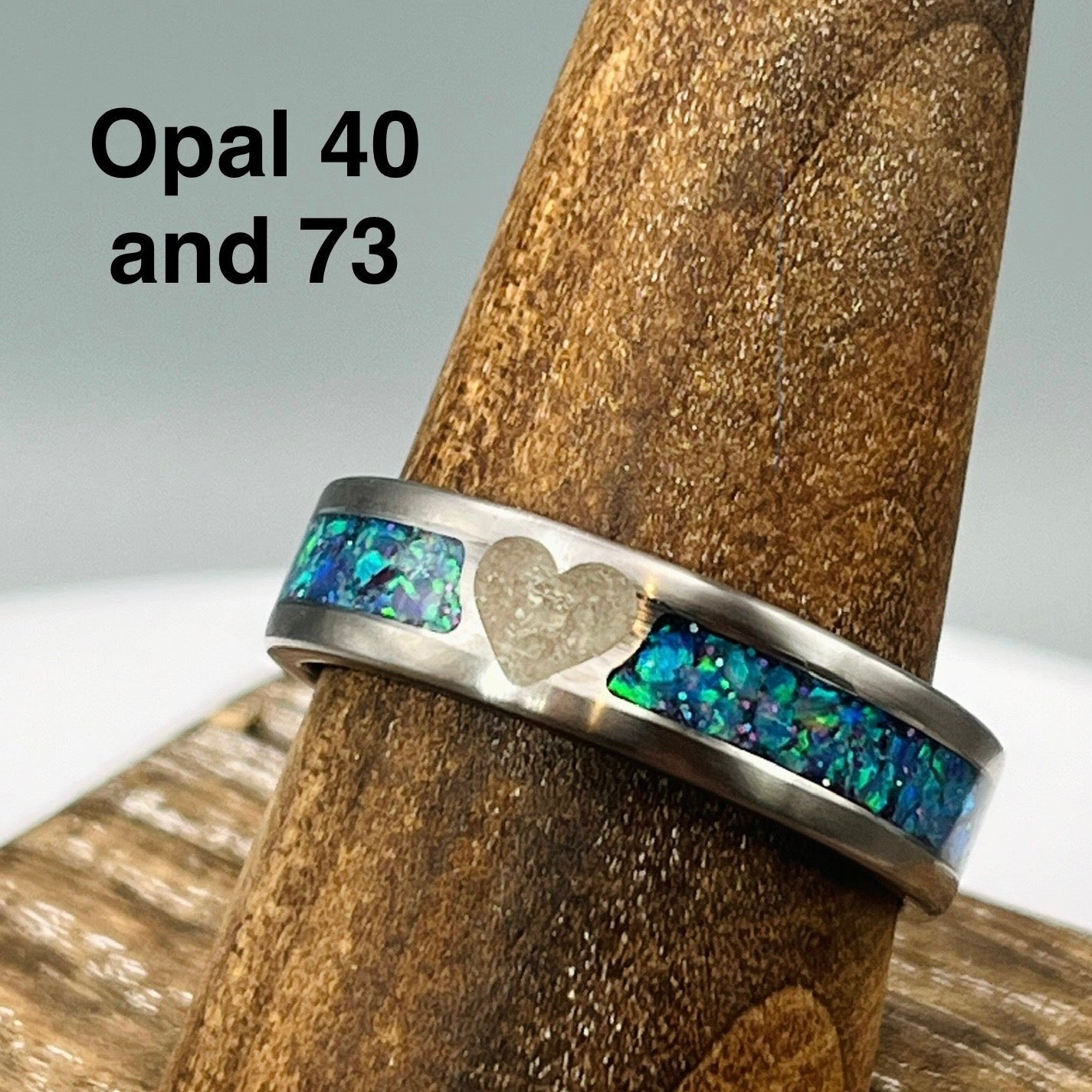 You are My Heart Memorial Ring - Titanium Band by Cotton Street Art Company, handmade jewelry detail photo 5