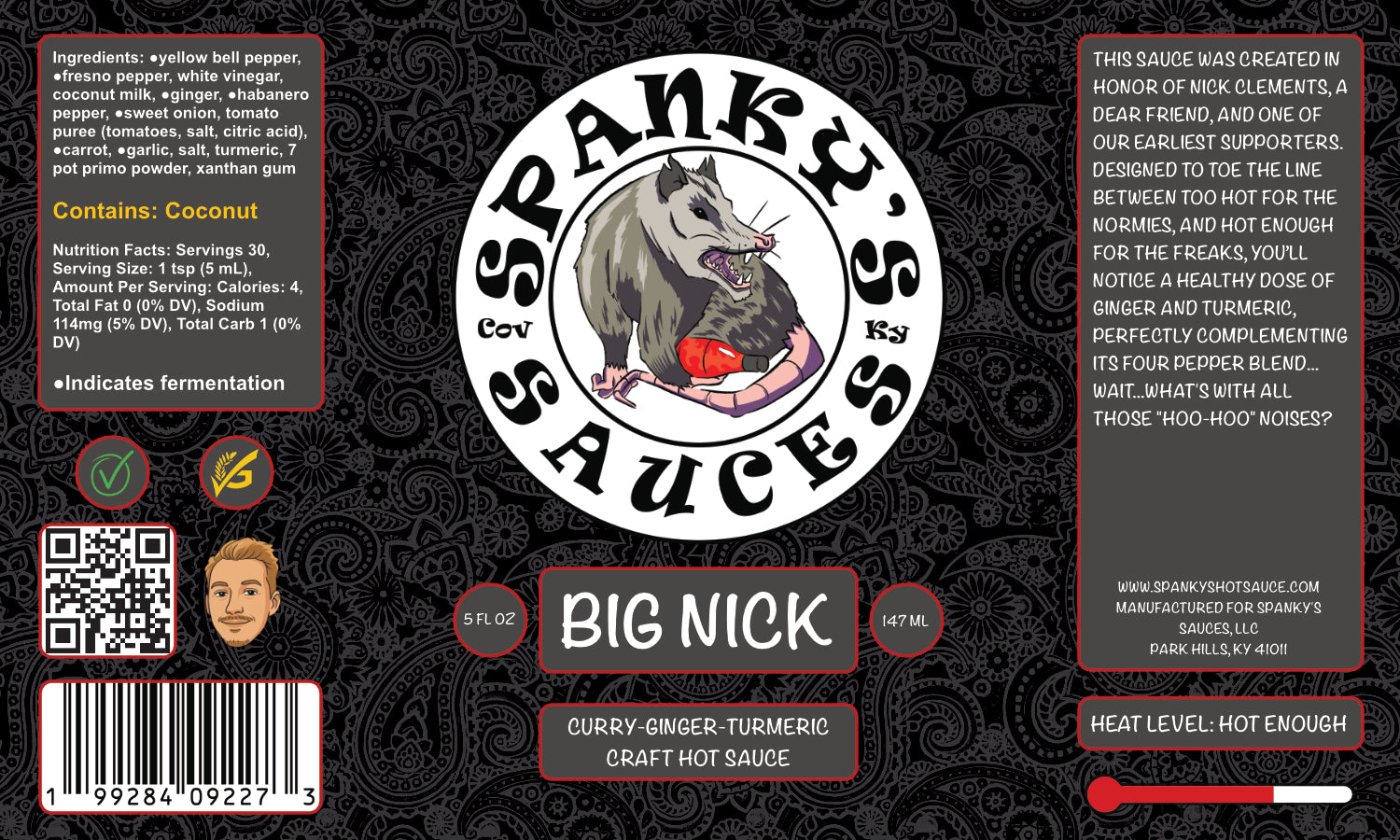 Big Nick - 5 oz Bottle by Spanky's Sauces, Southern food gift detail photo 2
