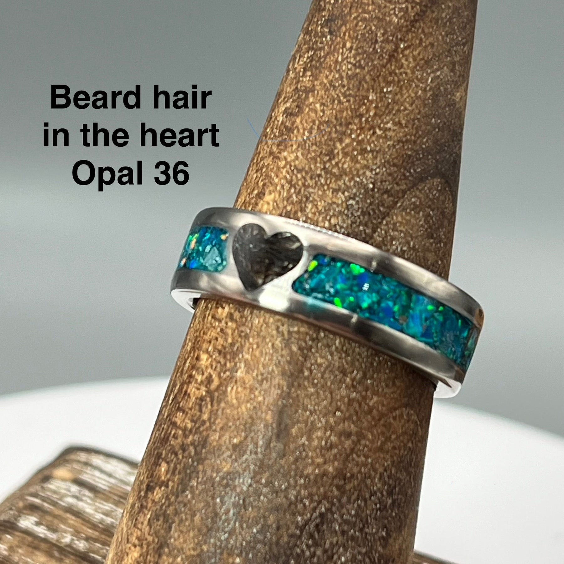 You are My Heart Memorial Ring - Titanium Band by Cotton Street Art Company, handmade jewelry detail photo 6
