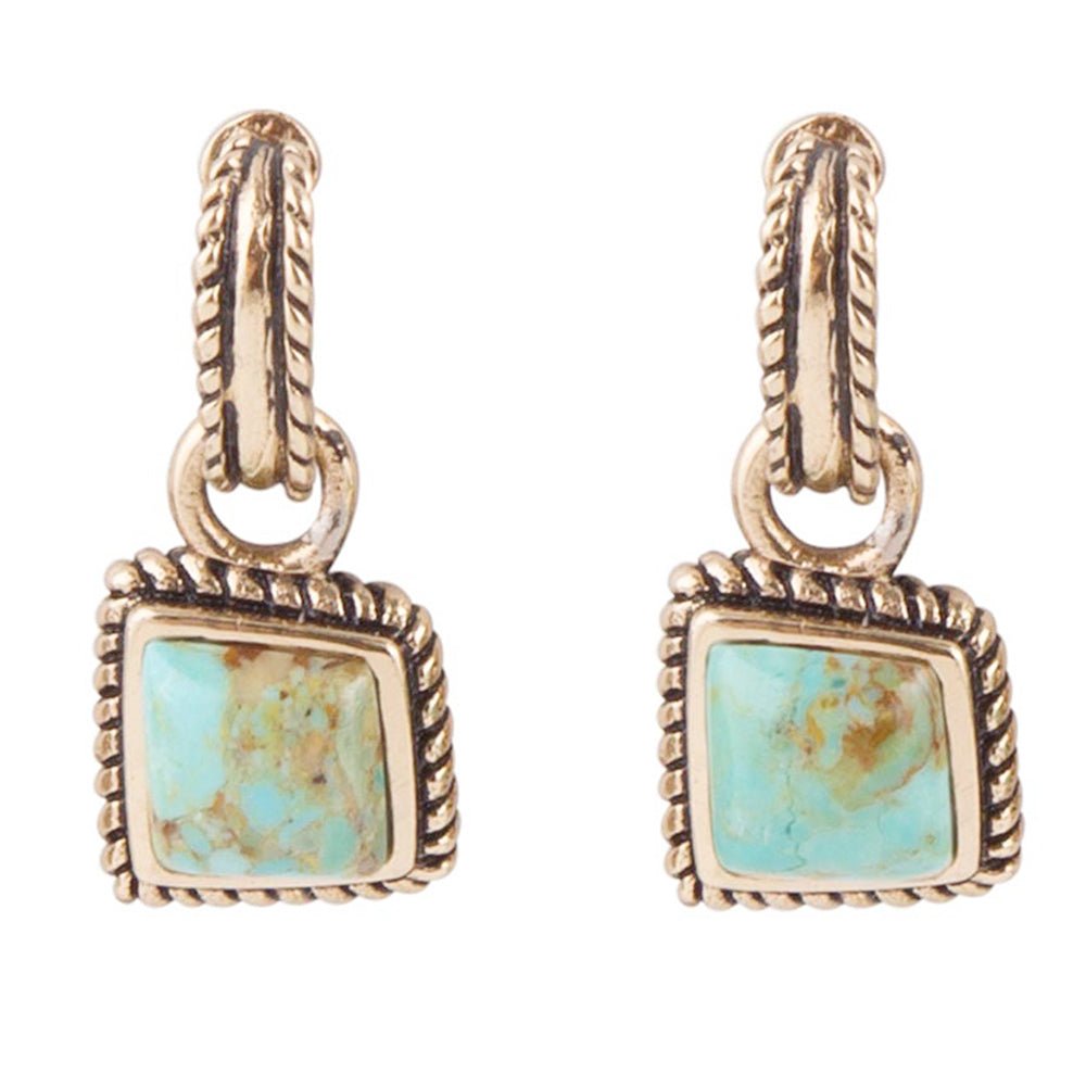 Roped Around Turquoise and Bronze Earrings by Barse Jewelry
