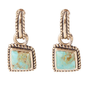 Roped Around Turquoise and Bronze Earrings by Barse Jewelry