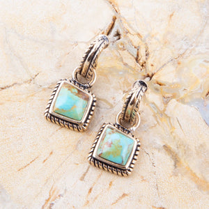 Roped Around Turquoise and Bronze Earrings detail view by Barse Jewelry
