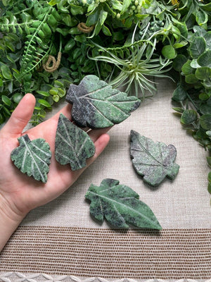 Ruby Zoisite Leaf by Copper Ashes
