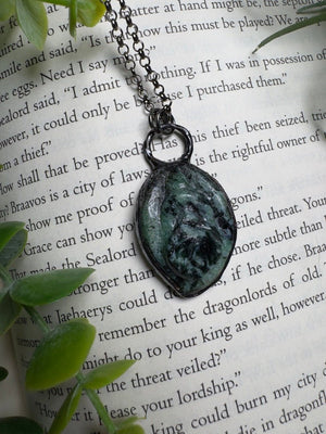 Ruby Zoisite Yoni Necklace by Copper Ashes