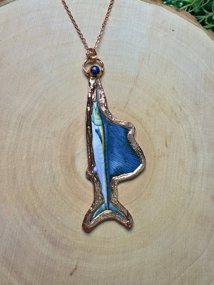 Sailfish and Lapiz Necklace by Copper Ashes