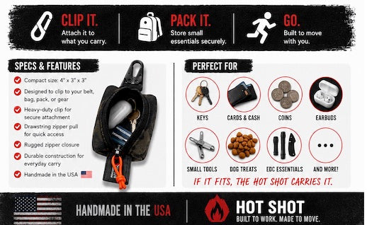Hot Shot - Scout - Keychain Pouch detail view by Recycled Firefighter