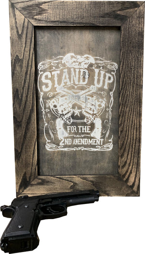 Stand Up for the 2nd Amendment Hidden Gun Storage Firearm Concealment Wall Decor by Bellewood Designs, Southern home decor main product photo