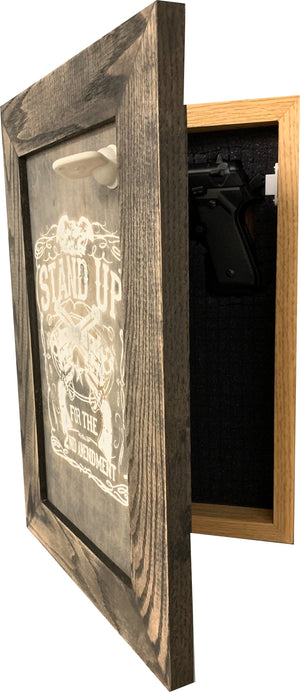 Stand Up for the 2nd Amendment Hidden Gun Storage Firearm Concealment Wall Decor by Bellewood Designs, Southern home decor detail photo 2