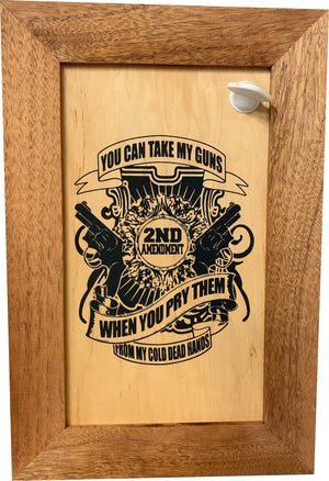 2nd Amendment Take My Guns Hidden Gun Storage Firearm Concealment Wall Decor by Bellewood Designs, Southern home decor detail photo 3