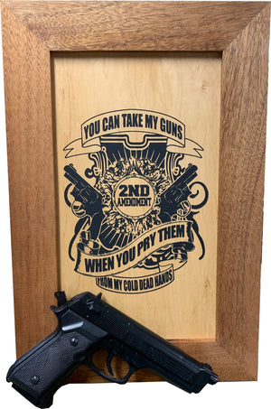 2nd Amendment Take My Guns Hidden Gun Storage Firearm Concealment Wall Decor by Bellewood Designs, Southern home decor main product photo