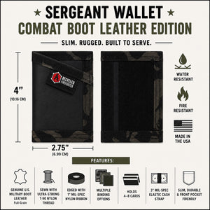Sergeant Wallet - Combat Boot Leather Edition detail view by Recycled Firefighter