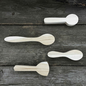 Set of 12 Linden Wood Spoon Carving Blanks detail view by Sharky Forged Steel Tools