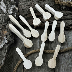 Set of 12 Linden Wood Spoon Carving Blanks by Sharky Forged Steel Tools