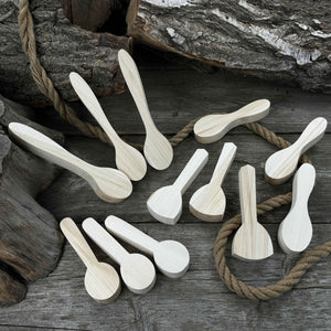 Set of 12 Linden Wood Spoon Carving Blanks detail view by Sharky Forged Steel Tools