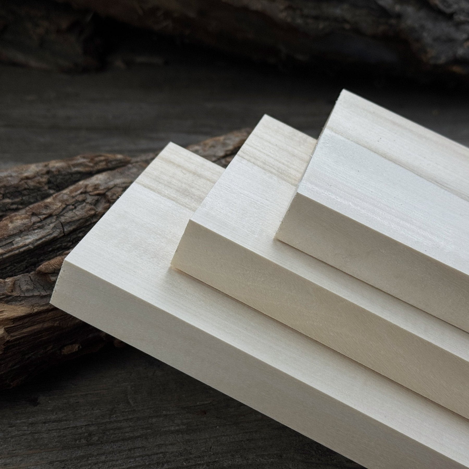Set of 3 Flat Linden Wood Carving Blanks