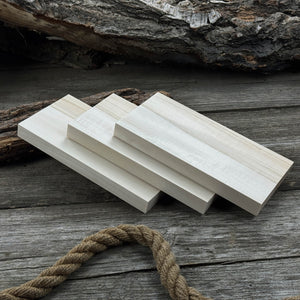 Set of 3 Flat Linden Wood Carving Blanks