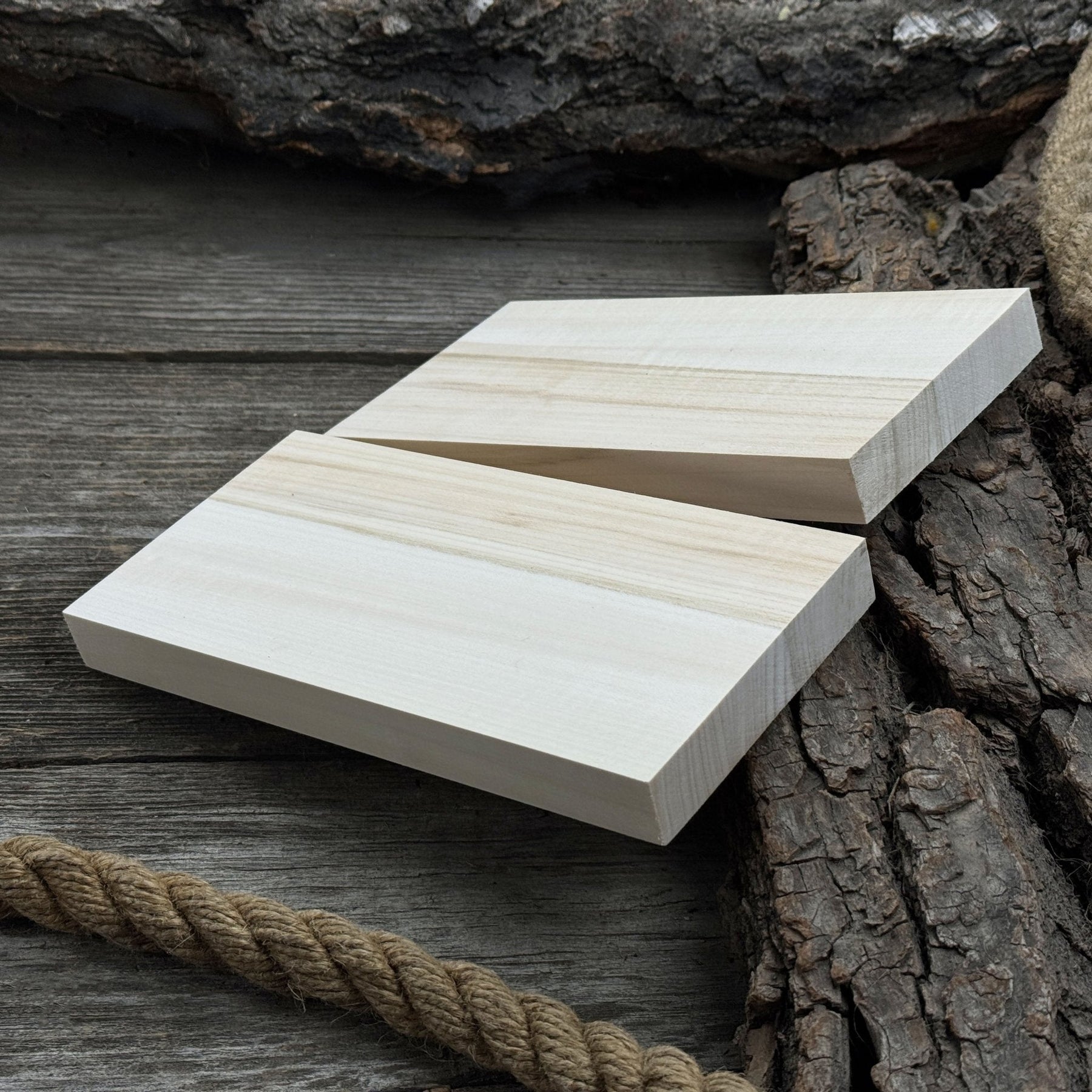 Set of 3 Flat Linden Wood Carving Blanks