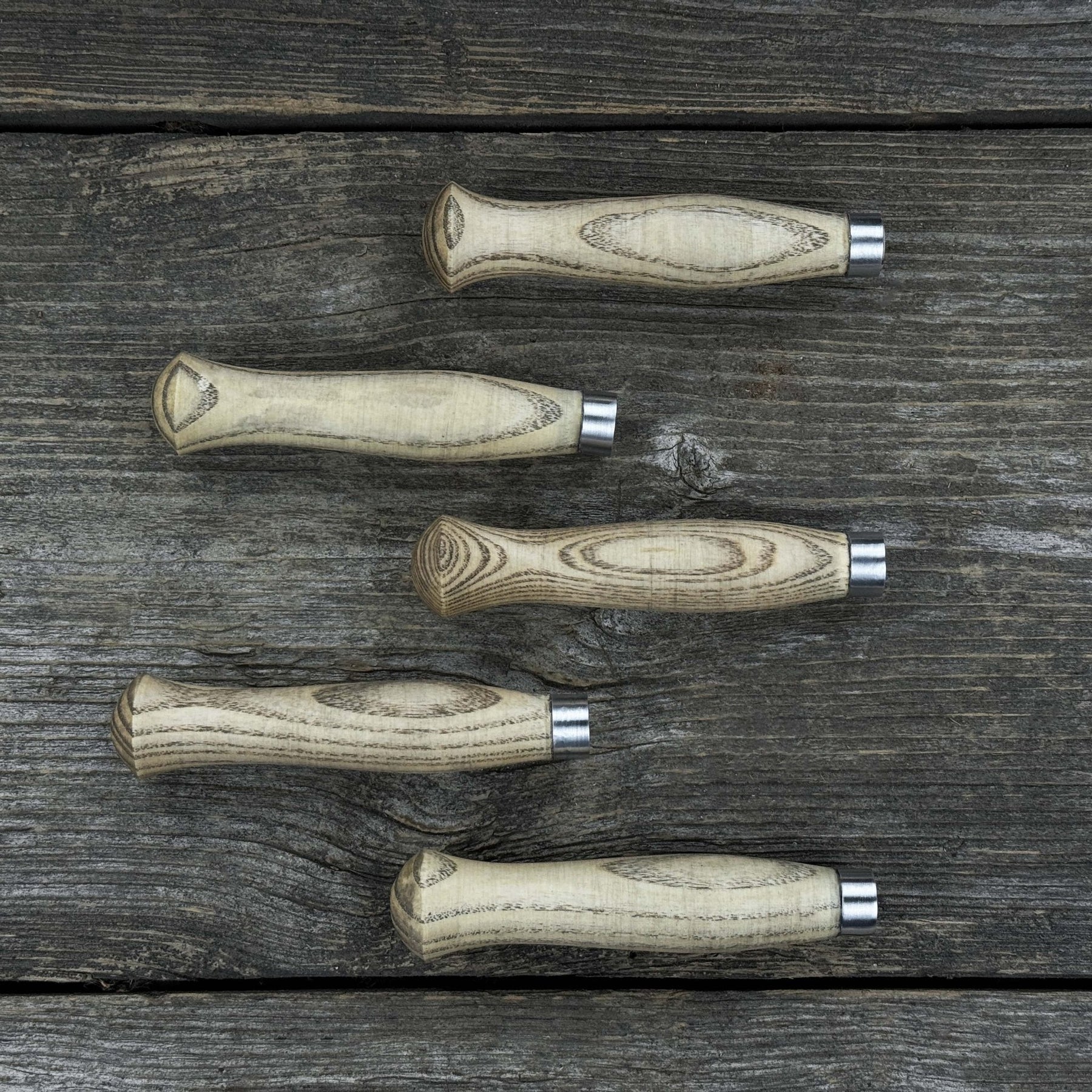 Set of 5 Ash Handles – Ideal for Carving Knives & Hand Tool Repair detail view by Sharky Forged Steel Tools