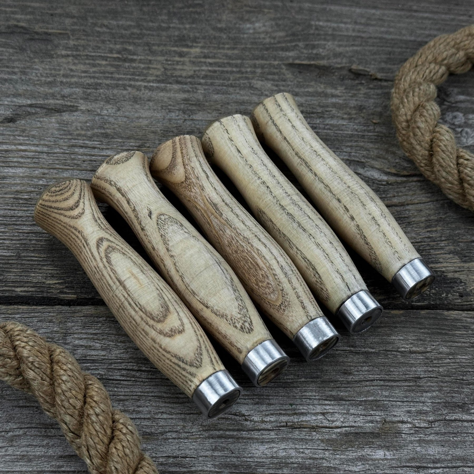 Set of 5 Ash Handles – Ideal for Carving Knives & Hand Tool Repair detail view by Sharky Forged Steel Tools