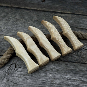 Set of 5 Ash Wood Knife Handles detail view by Sharky Forged Steel Tools
