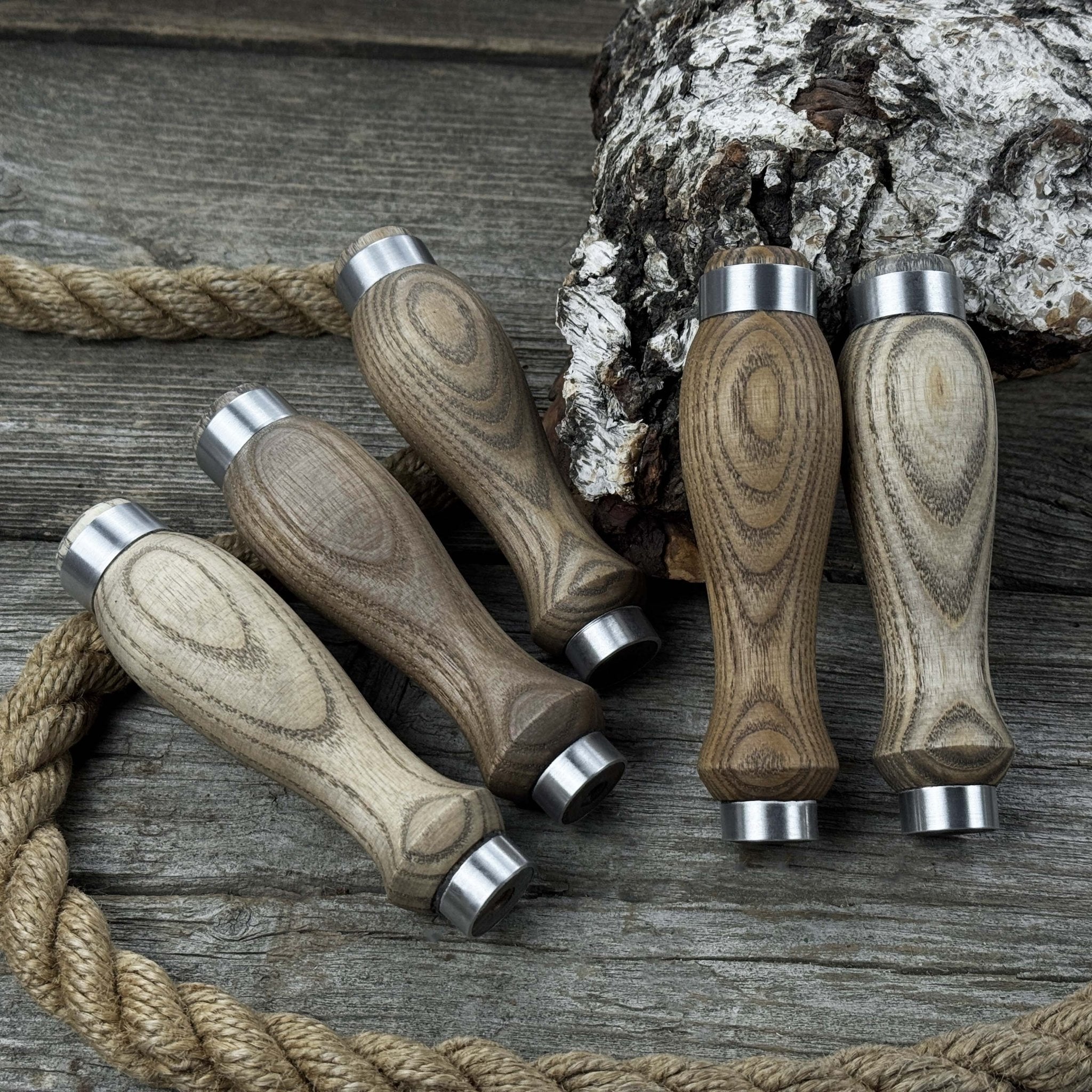 Set of 5 Ash Wood Replacement Handles by Sharky Forged Steel Tools