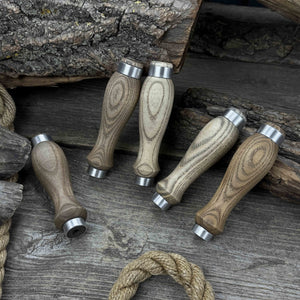 Set of 5 Ash Wood Replacement Handles detail view by Sharky Forged Steel Tools