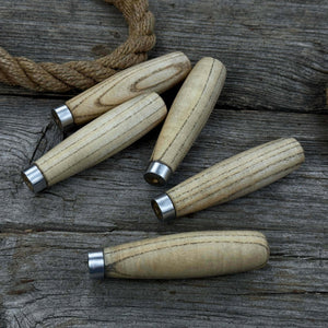 Set of 5 Compact Ash Wood Handles detail view by Sharky Forged Steel Tools