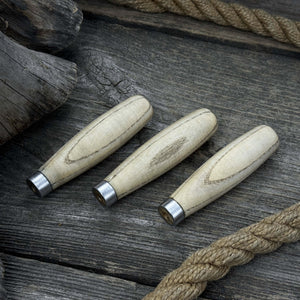 Set of 5 Compact Ash Wood Handles detail view by Sharky Forged Steel Tools