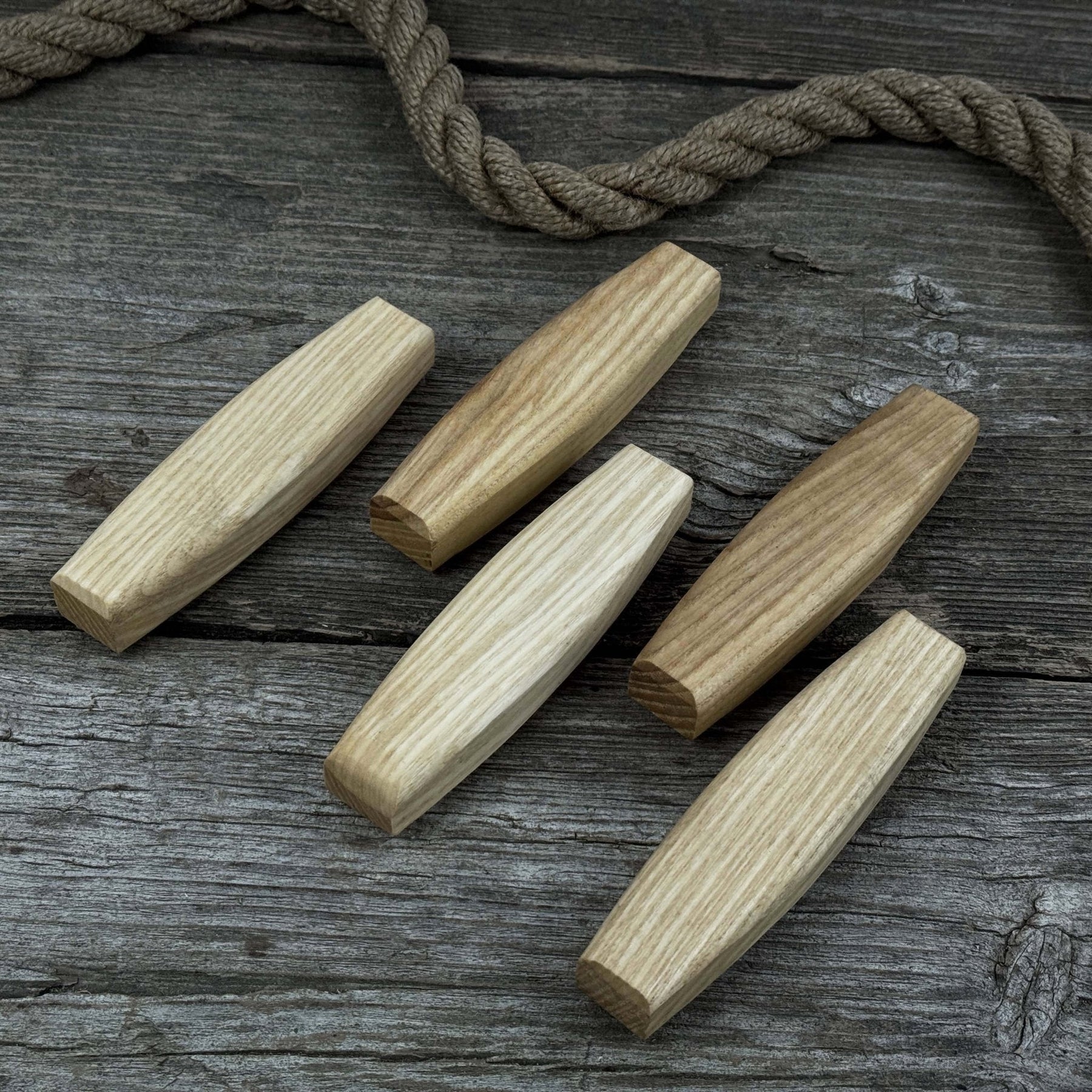 Set of 5 Replacement Wooden Handles for Knives and Drawknives detail view by Sharky Forged Steel Tools