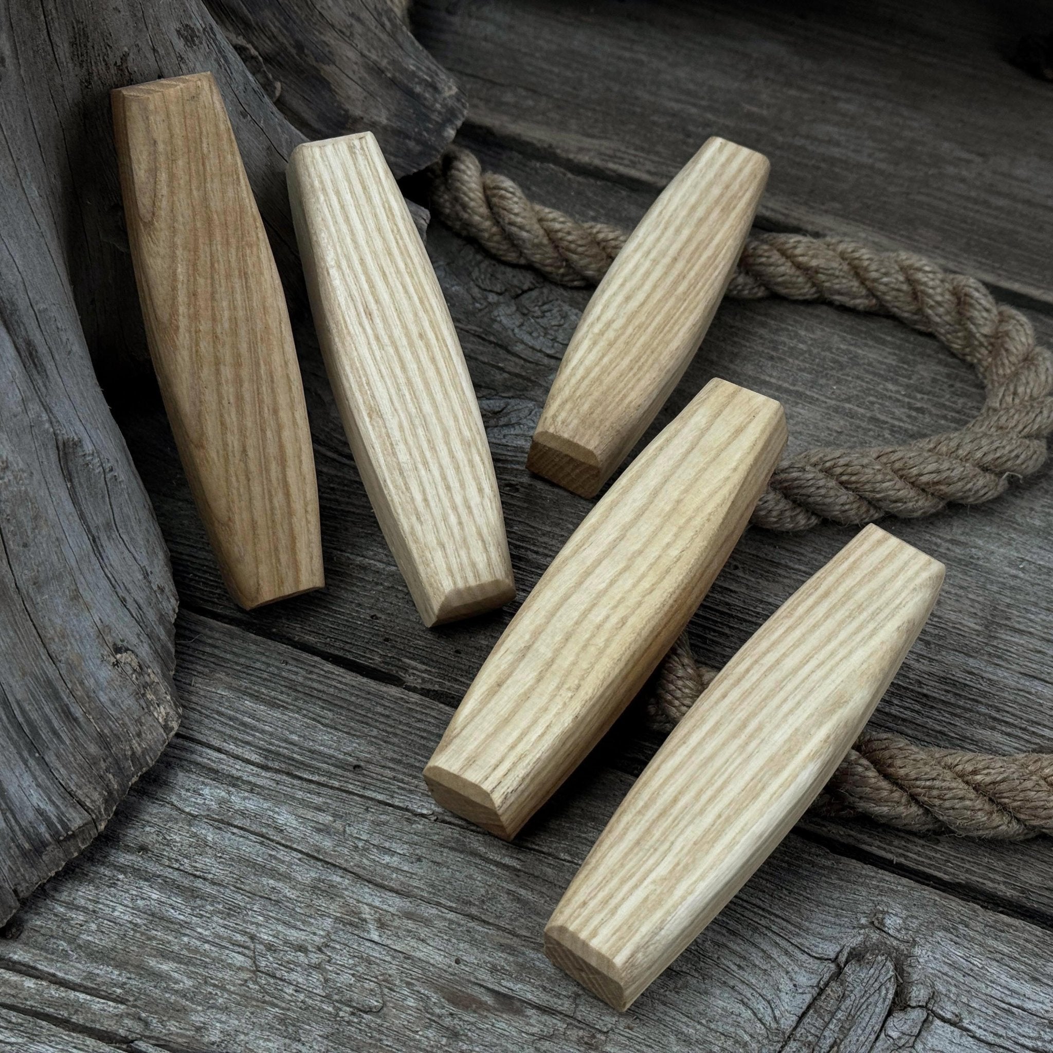 Set of 5 Replacement Wooden Handles for Knives and Drawknives by Sharky Forged Steel Tools