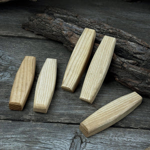 Set of 5 Replacement Wooden Handles for Knives and Drawknives detail view by Sharky Forged Steel Tools