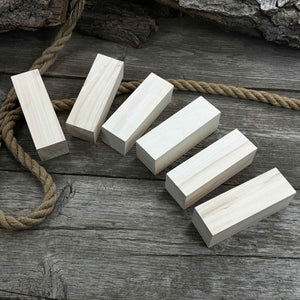Set of 6 Large Linden Wood Carving Blanks detail view by Sharky Forged Steel Tools