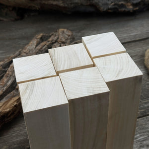 Set of 6 Large Linden Wood Carving Blanks detail view by Sharky Forged Steel Tools