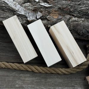 Set of 6 Large Linden Wood Carving Blanks detail view by Sharky Forged Steel Tools