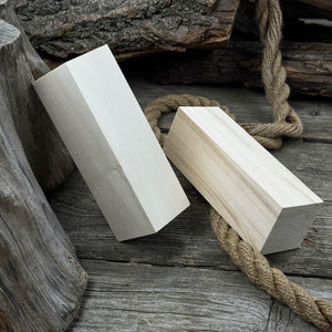 Set of 6 Large Linden Wood Carving Blanks detail view by Sharky Forged Steel Tools