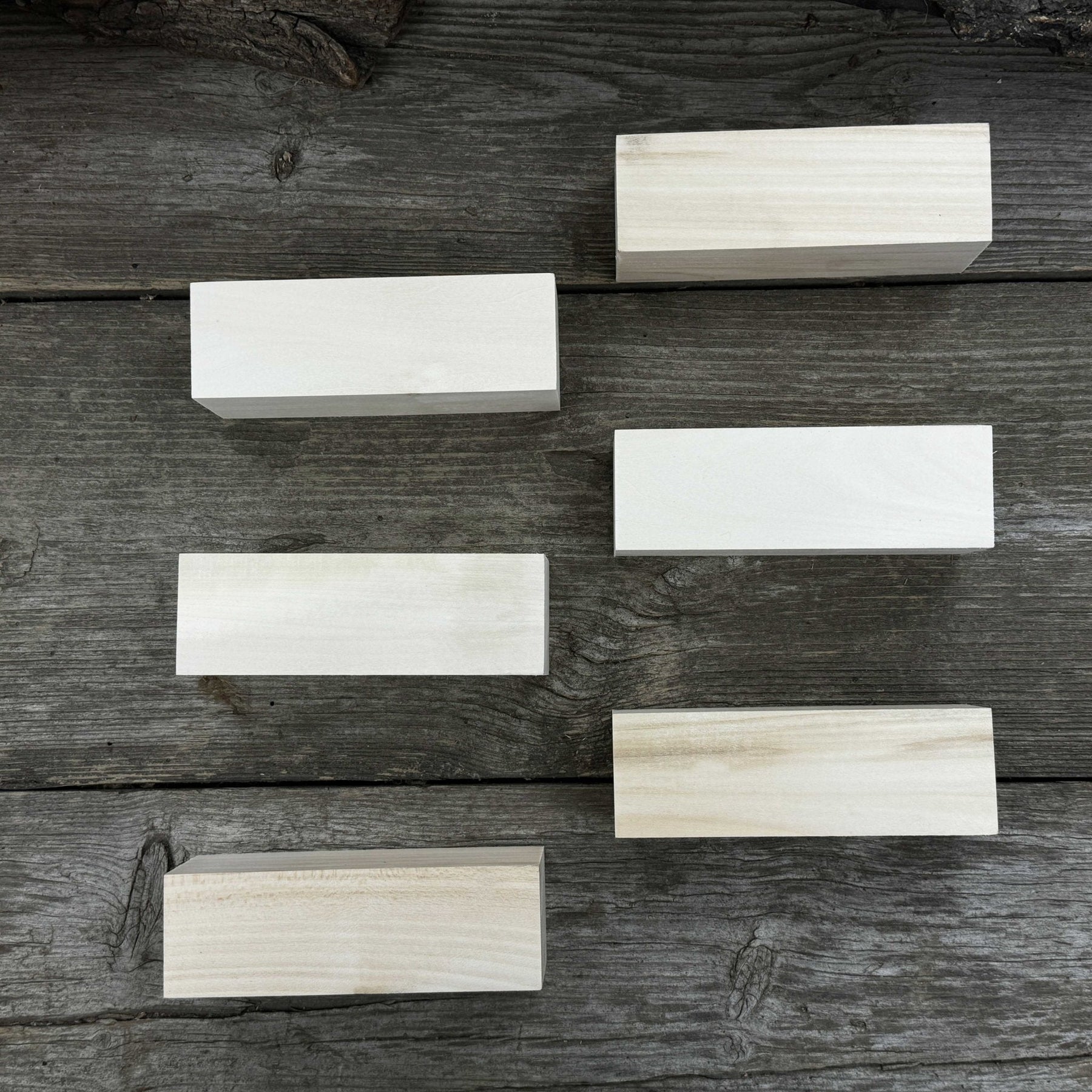Set of 6 Large Linden Wood Carving Blanks detail view by Sharky Forged Steel Tools