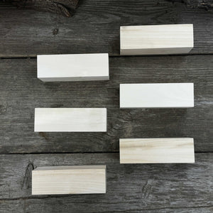 Set of 6 Large Linden Wood Carving Blanks detail view by Sharky Forged Steel Tools