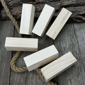 Set of 6 Large Linden Wood Carving Blanks by Sharky Forged Steel Tools