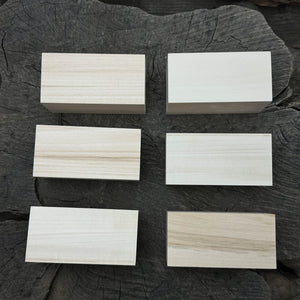 Set of 6 Linden Wood Carving Blanks, 10 × 5 × 5 cm (3.94 × 1.97 × 1.97 inches) detail view by Sharky Forged Steel Tools