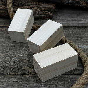 Set of 6 Linden Wood Carving Blanks, 10 × 5 × 5 cm (3.94 × 1.97 × 1.97 inches) detail view by Sharky Forged Steel Tools