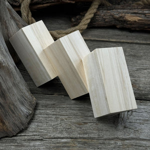 Set of 6 Linden Wood Carving Blanks, 10 × 5 × 5 cm (3.94 × 1.97 × 1.97 inches) detail view by Sharky Forged Steel Tools