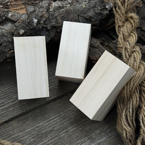 Set of 6 Linden Wood Carving Blanks, 10 × 5 × 5 cm (3.94 × 1.97 × 1.97 inches) detail view by Sharky Forged Steel Tools