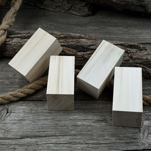 Set of 6 Linden Wood Carving Blanks, 10 × 5 × 5 cm (3.94 × 1.97 × 1.97 inches) detail view by Sharky Forged Steel Tools