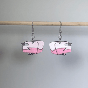 Shasta Camper Wooden Dangle Earrings | Vintage Camper Jewelry