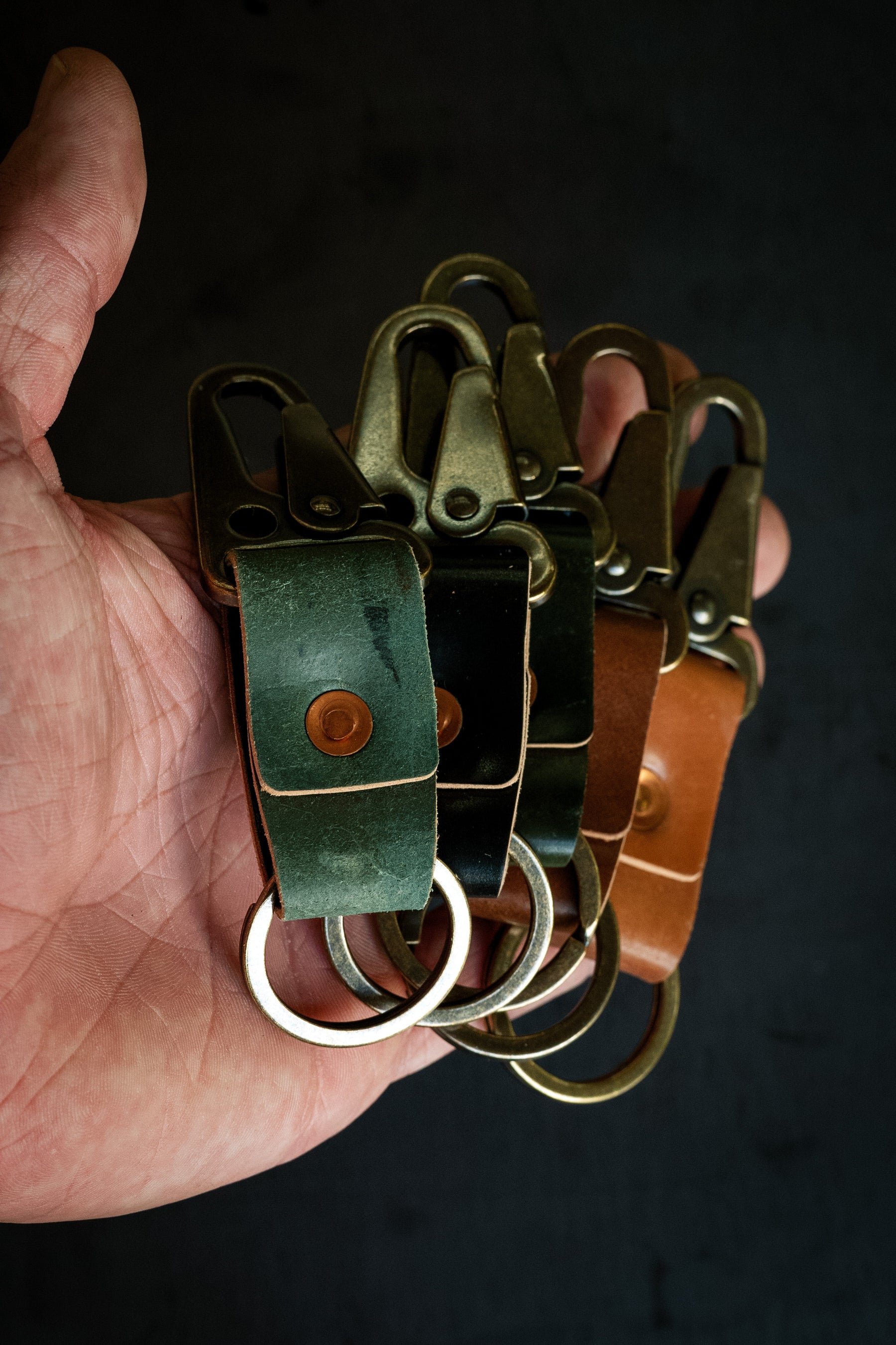 Key Clip - Natural Shell Cordovan by Loyal Stricklin, handmade leather goods detail photo 5