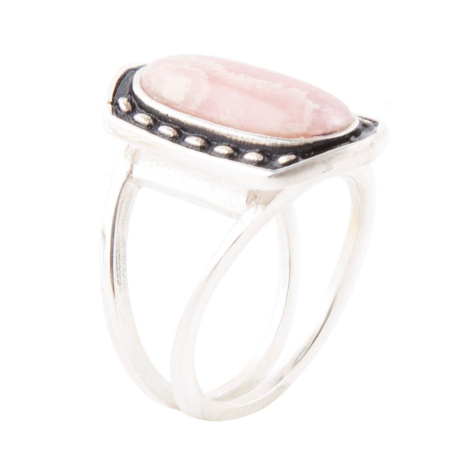 Shielded Pink Rhodonite and Sterling Silver Ring by Barse Jewelry