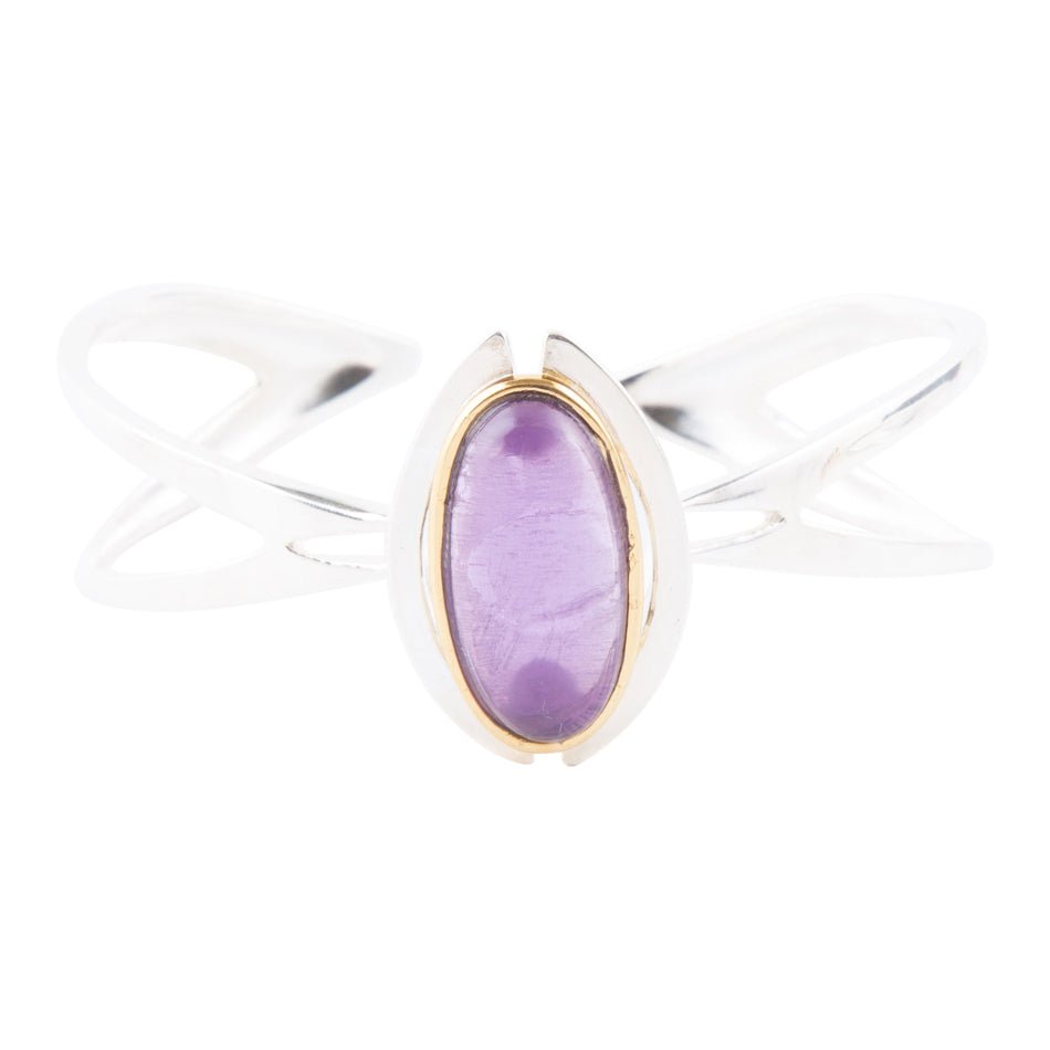 Shine Bright Amethyst Cuff Bracelet detail view by Barse Jewelry