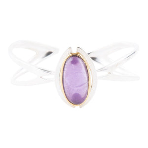 Shine Bright Amethyst Cuff Bracelet detail view by Barse Jewelry