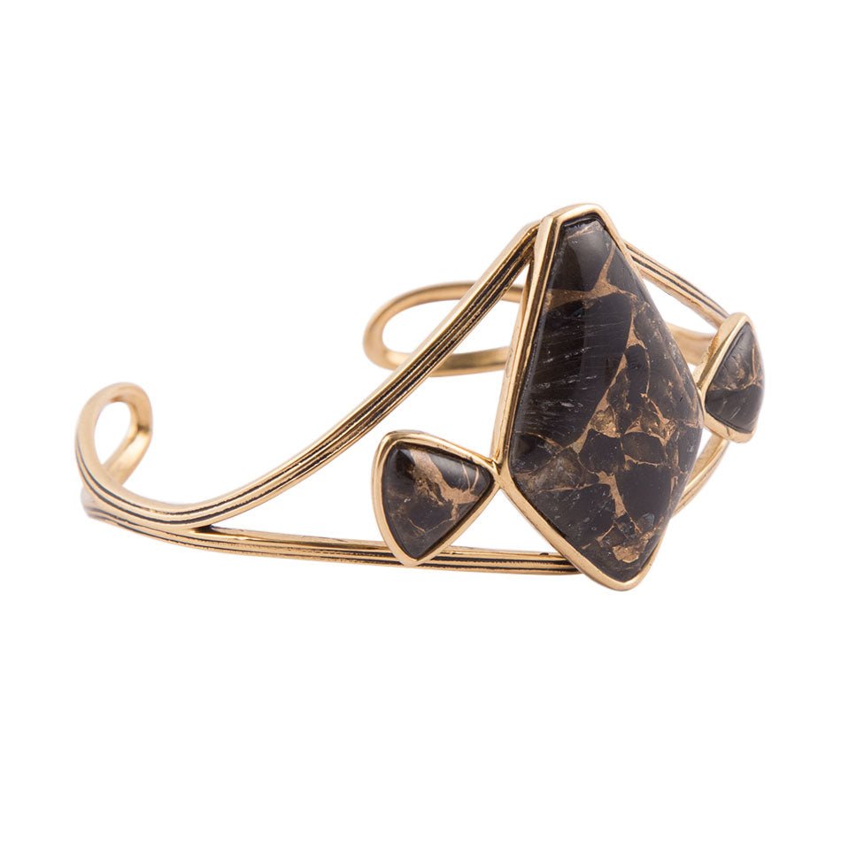 Shungite and Bronze Cuff by Barse Jewelry