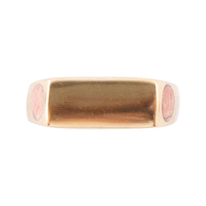 Signet Orange Sponge Coral and Bronze In The Hole Ring detail view by Barse Jewelry